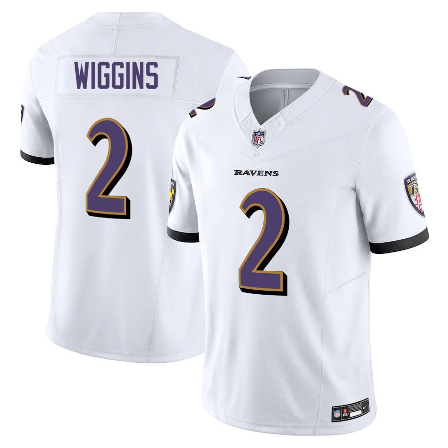 Baltimore Ravens #2 Nate Wiggins White Limited Stitched Jersey