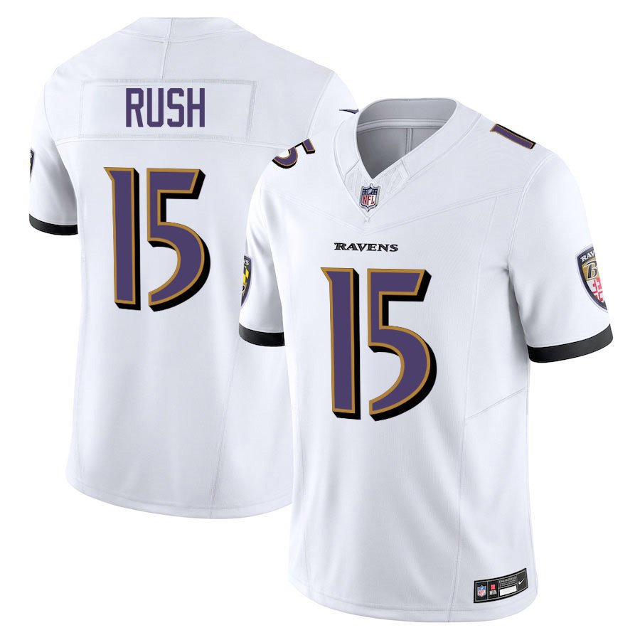 Baltimore Ravens #15 Cooper Rush White Limited Stitched Jersey