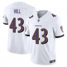 Baltimore Ravens #43 Justice Hill White Limited Stitched Jersey