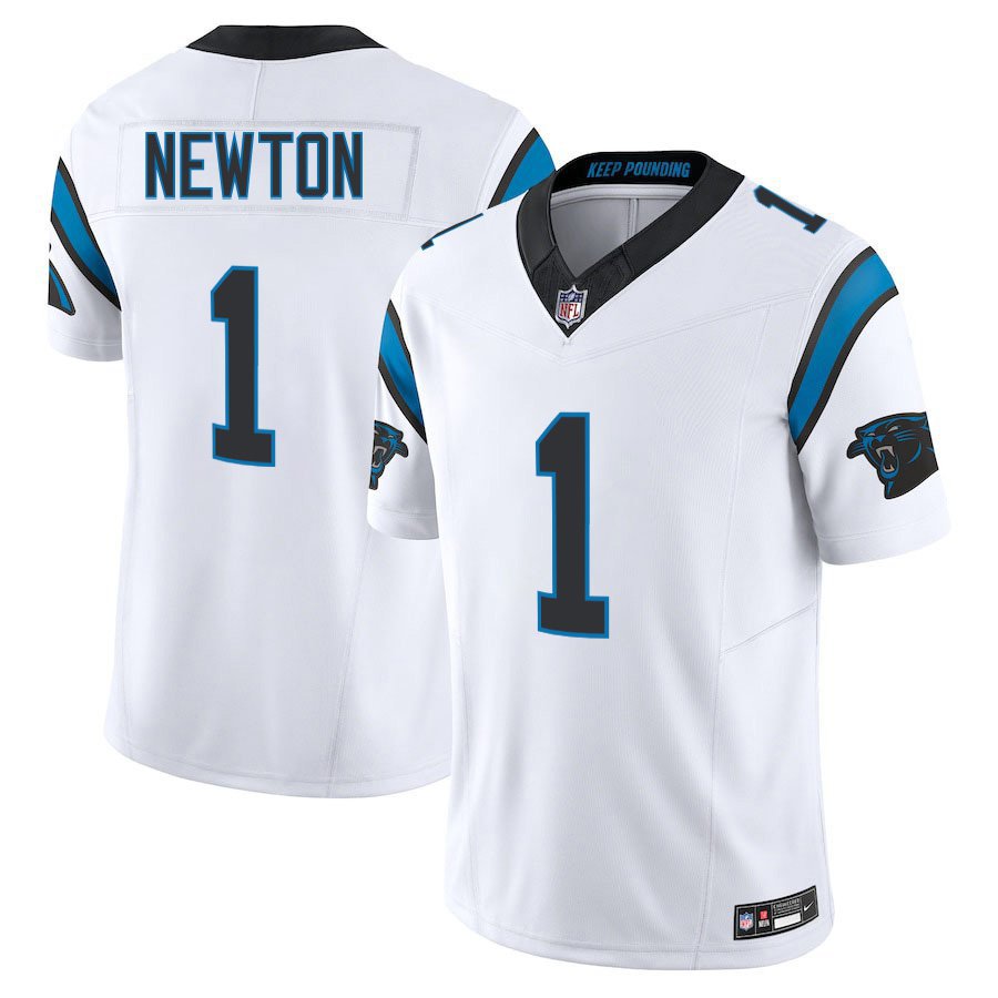 Carolina Panthers #1 Cam Newton White Limited Stitched Jersey