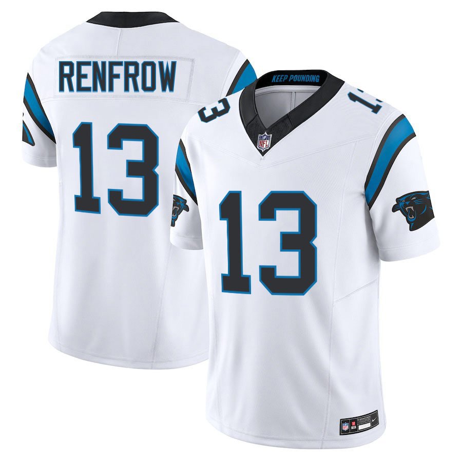 Carolina Panthers #13 Hunter Renfrow White Limited Stitched Jersey