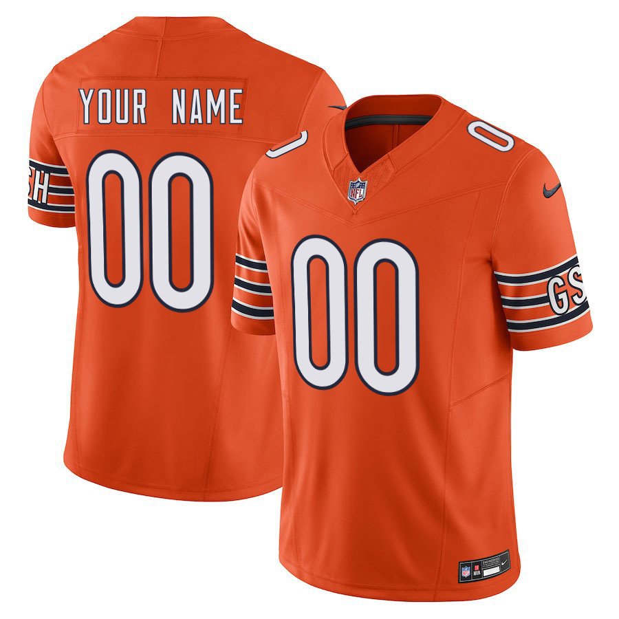 Chicago Bears #00 Custom Name And Number Orange Limited Stitched Jersey