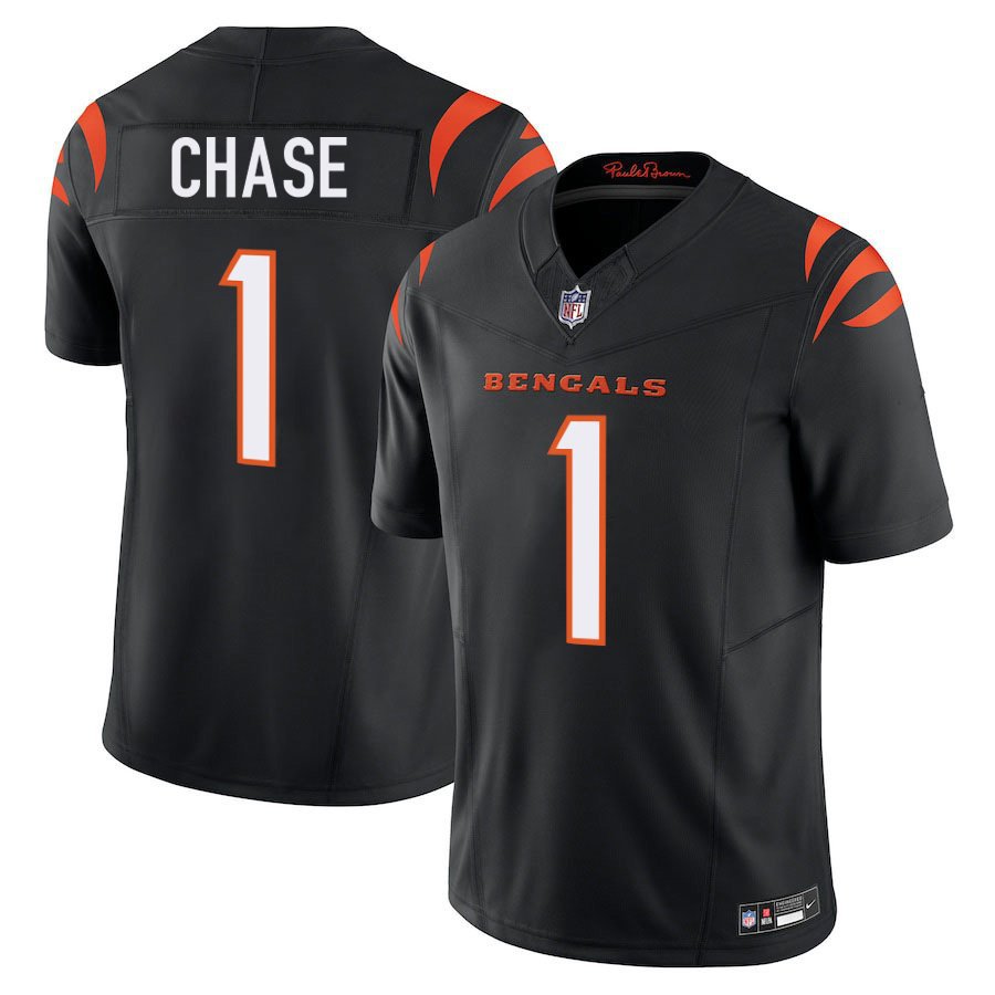 Cincinnati Bengals #1 Ja'Marr Chase Black Limited Stitched Jersey