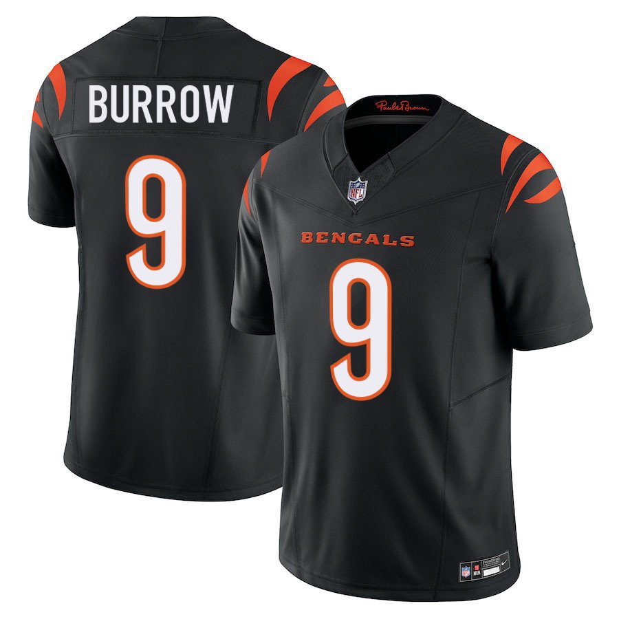 Cincinnati Bengals #9 Joe Burrow Black Limited Stitched Jersey