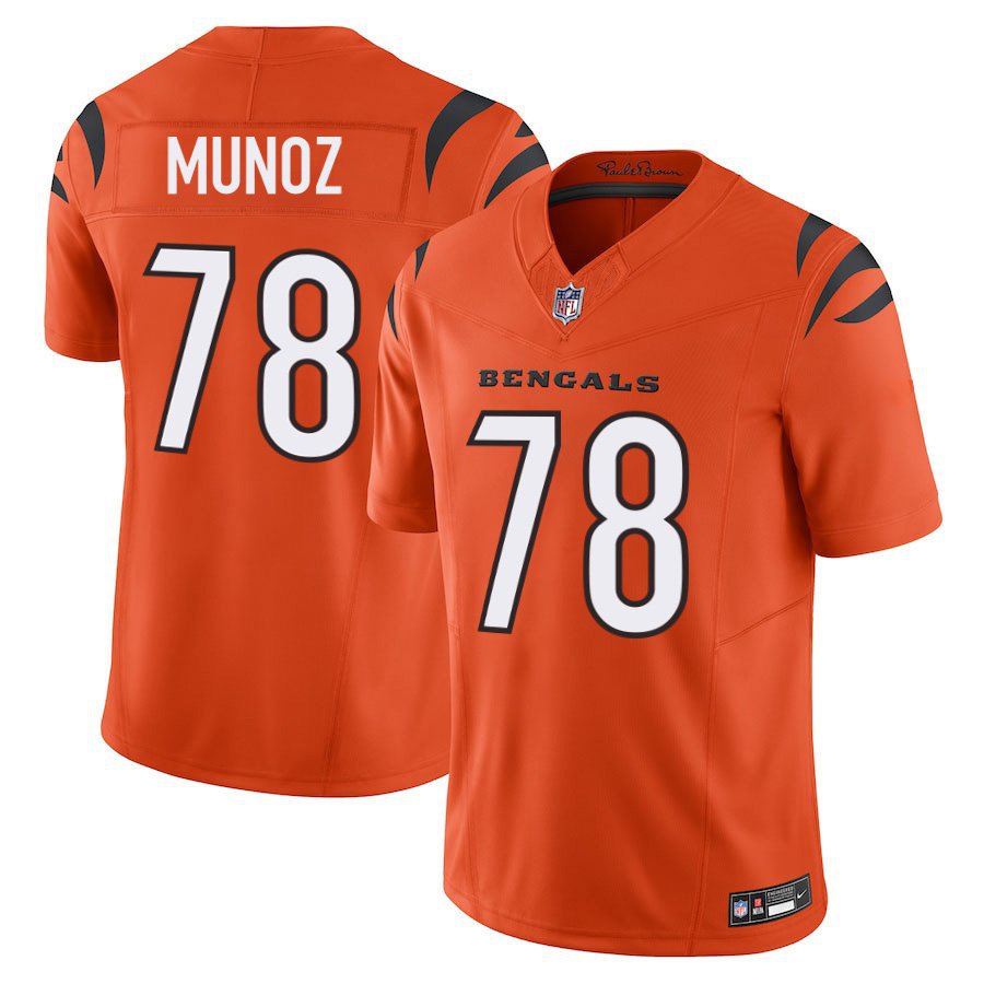 Cincinnati Bengals #78 Anthony Munoz Orange Limited Stitched Jersey