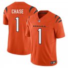 Cincinnati Bengals #1 Ja'Marr Chase Orange Limited Stitched Jersey