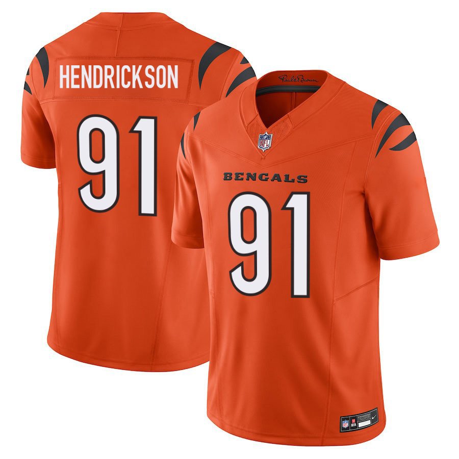 Cincinnati Bengals #91 Trey Hendrickson Orange Limited Stitched Jersey