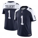 Dallas Cowboys #1 Jalen Tolbert Navy Alternate Limited Stitched Jersey