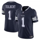 Dallas Cowboys #1 Jalen Tolbert Navy Limited Stitched Jersey