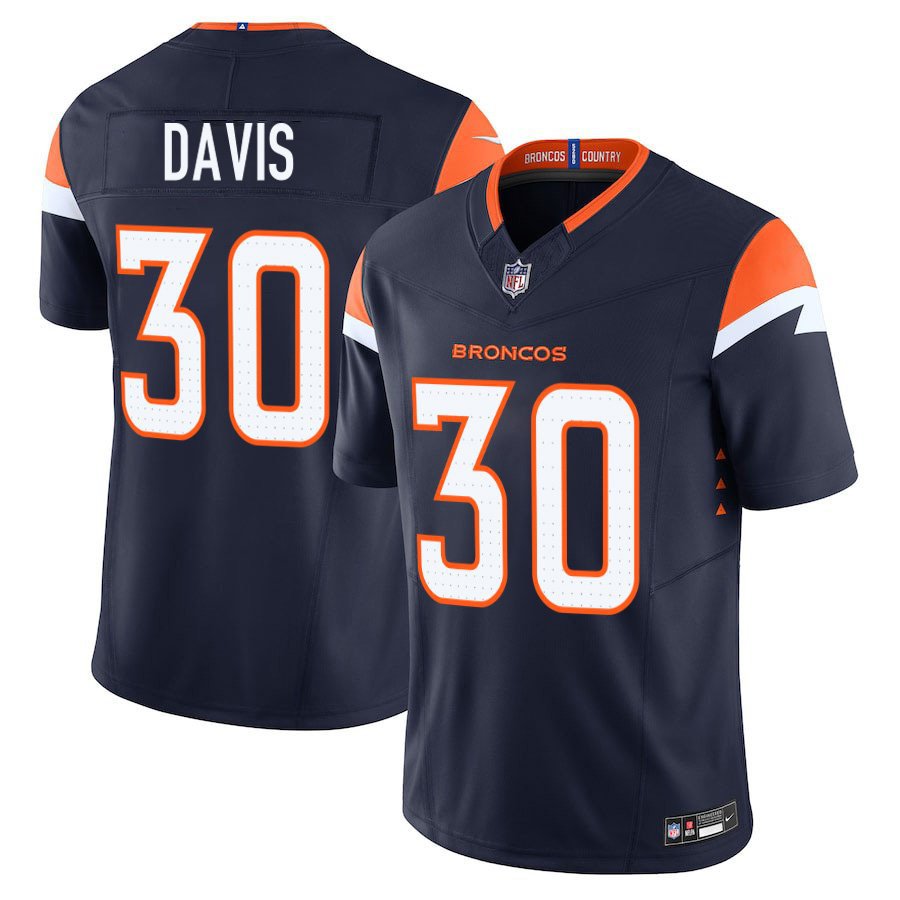 Denver Broncos #30 Terrell Davis Navy Limited Stitched Jersey