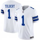 Dallas Cowboys #1 Jalen Tolbert White Limited Stitched Jersey