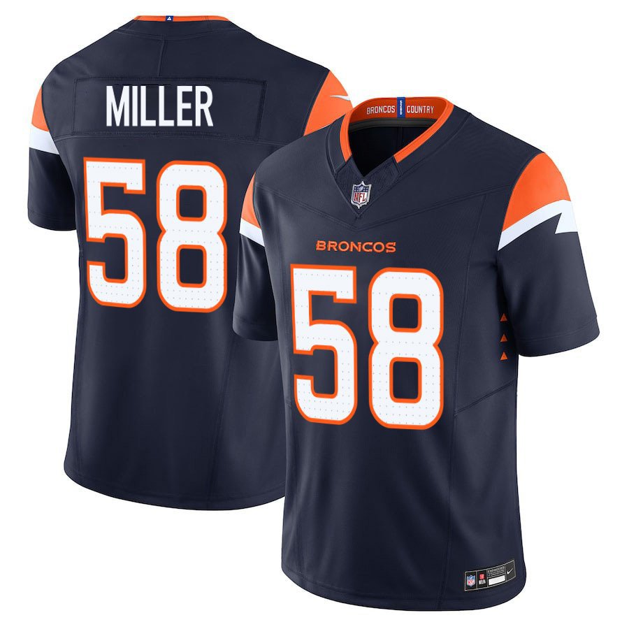 Denver Broncos #58 Von Miller Navy Limited Stitched Jersey