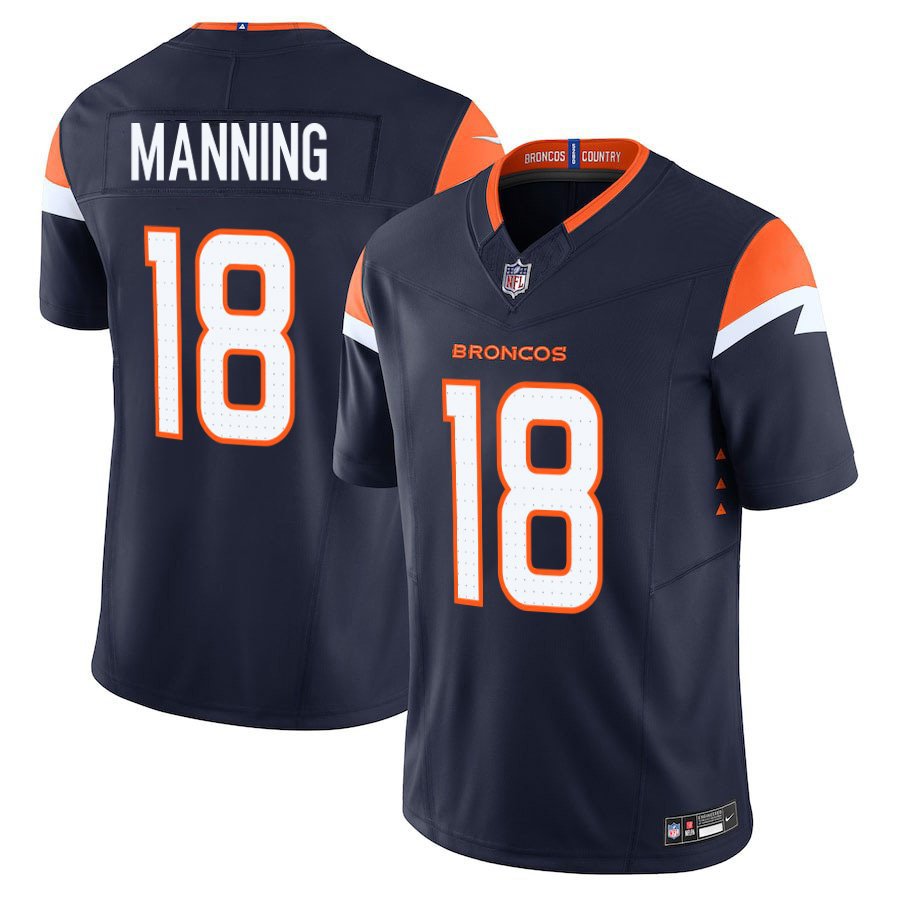 Denver Broncos #18 Peyton Manning Navy Limited Stitched Jersey