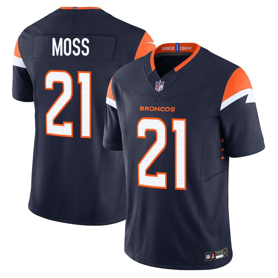Denver Broncos #21 Riley Moss Navy Limited Stitched Jersey
