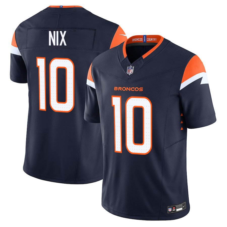Denver Broncos #10 Bo Nix Navy Limited Stitched Jersey