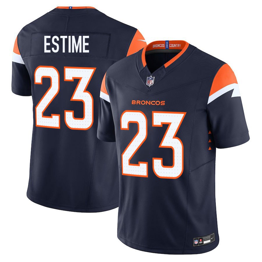 Denver Broncos #23 Audric Estime Navy Limited Stitched Jersey