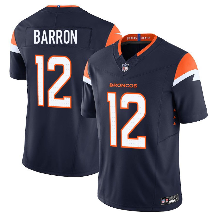 Denver Broncos #12 Jahdae Barron Navy Limited Stitched Jersey