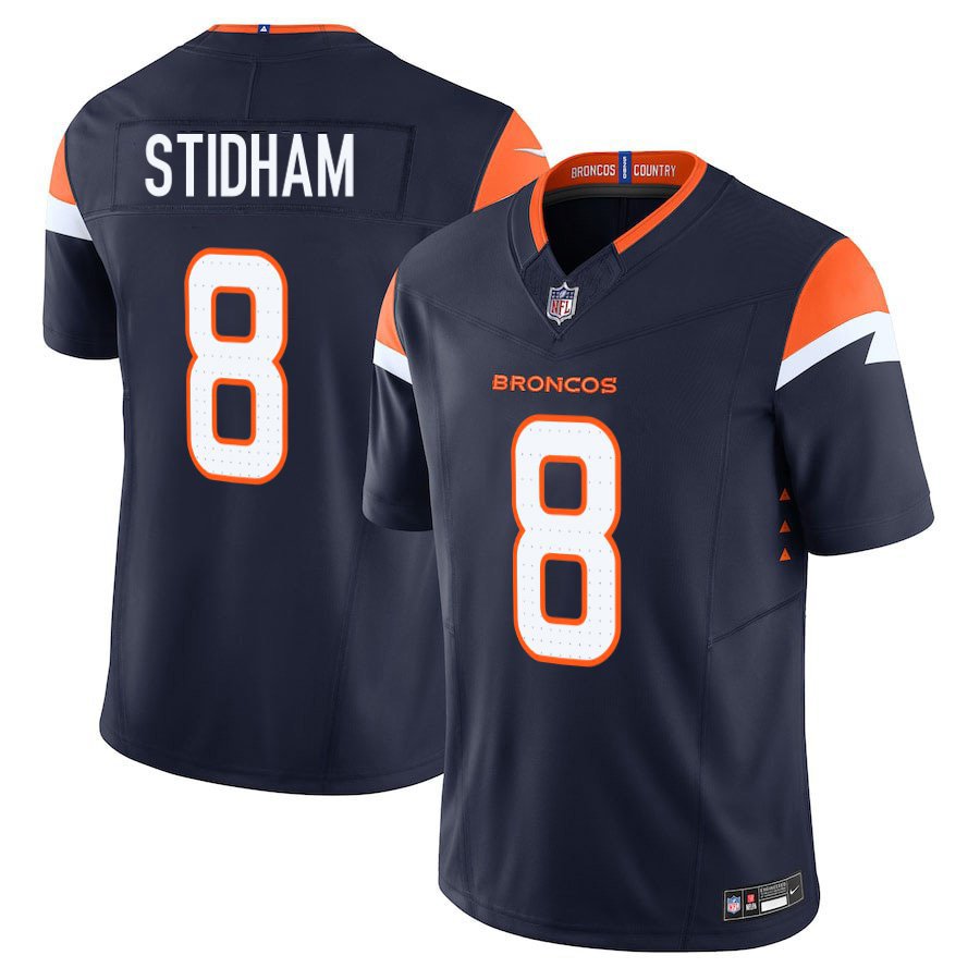 Denver Broncos #8 Jarrett Stidham Navy Limited Stitched Jersey