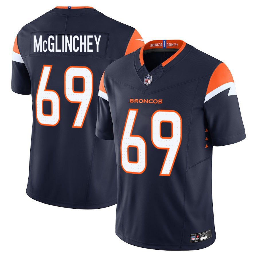 Denver Broncos #69 Mike McGlinchey Navy Limited Stitched Jersey