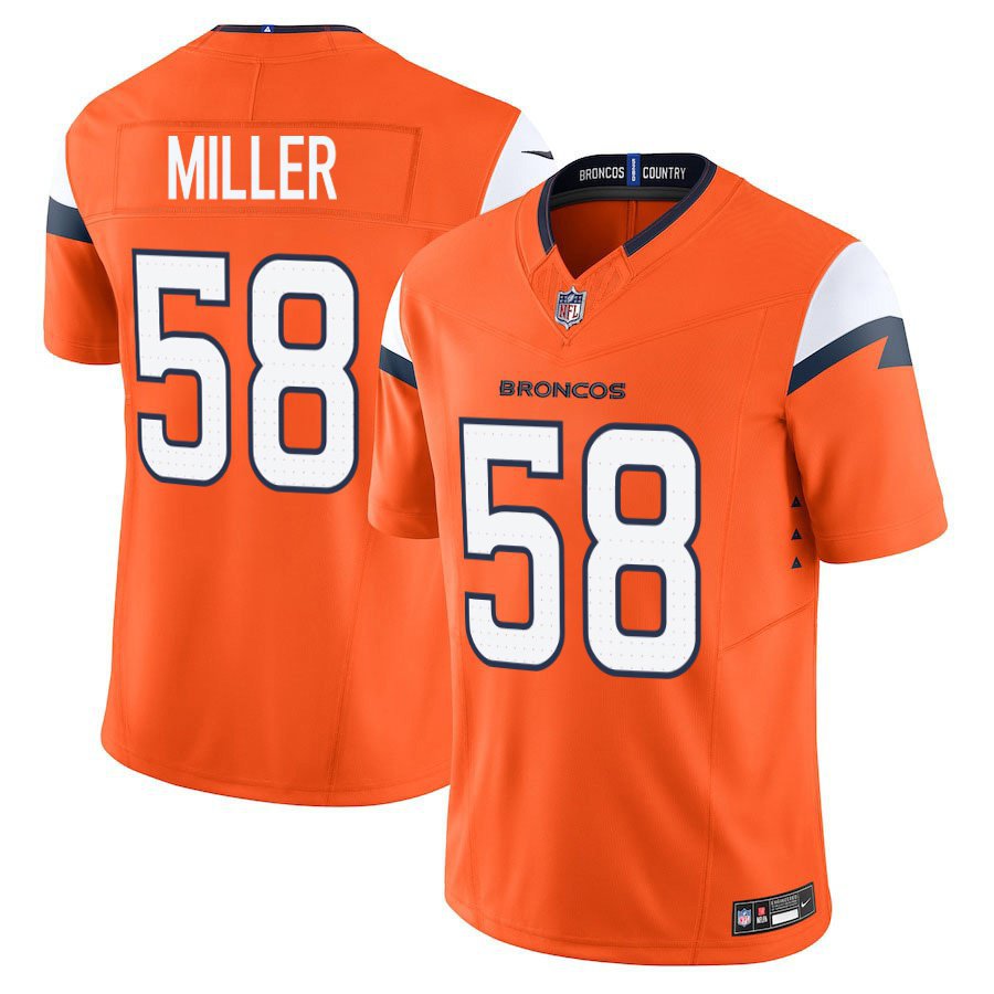 Denver Broncos #58 Von Miller Orange Limited Stitched Jersey