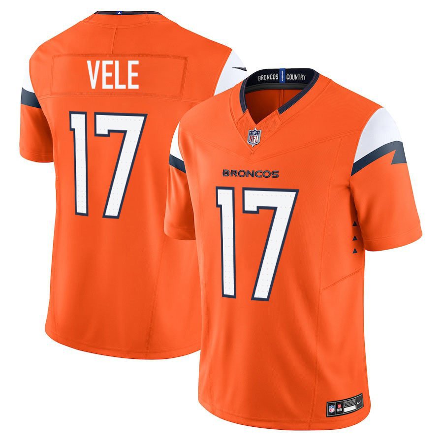 Denver Broncos #17 Devaughn Vele Orange Limited Stitched Jersey