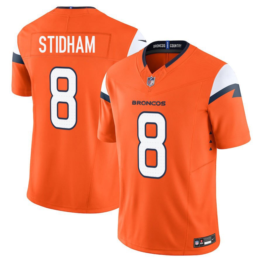 Denver Broncos #8 Jarrett Stidham Orange Limited Stitched Jersey