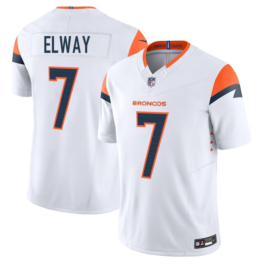 Denver Broncos #7 John Albert Elway Jr White Limited Stitched Jersey