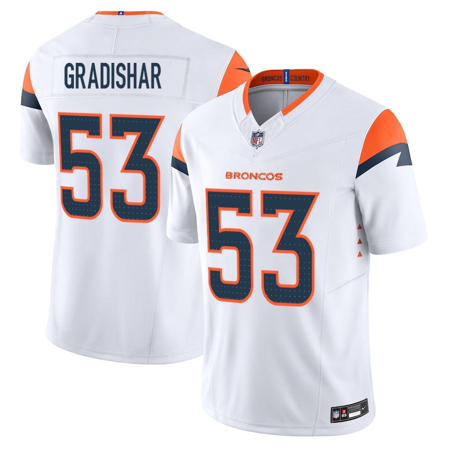 Denver Broncos #53 Randy Gradishar White Limited Stitched Jersey