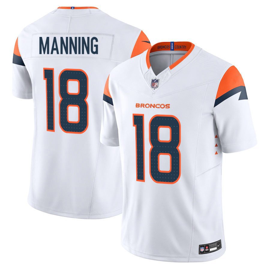 Denver Broncos #18 Peyton Manning White Limited Stitched Jersey