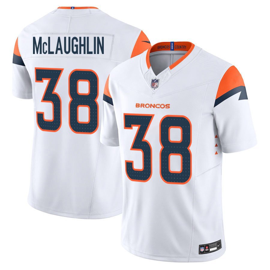 Denver Broncos #38 Jaleel McLaughlin White Limited Stitched Jersey