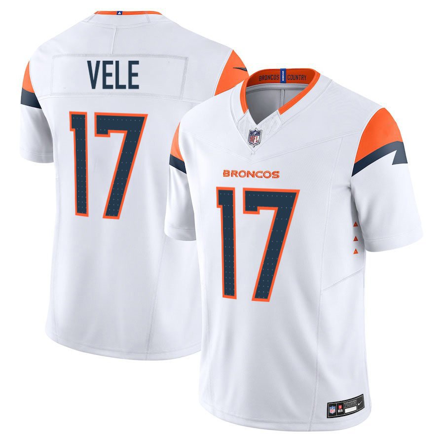 Denver Broncos #17 Devaughn Vele White Limited Stitched Jersey