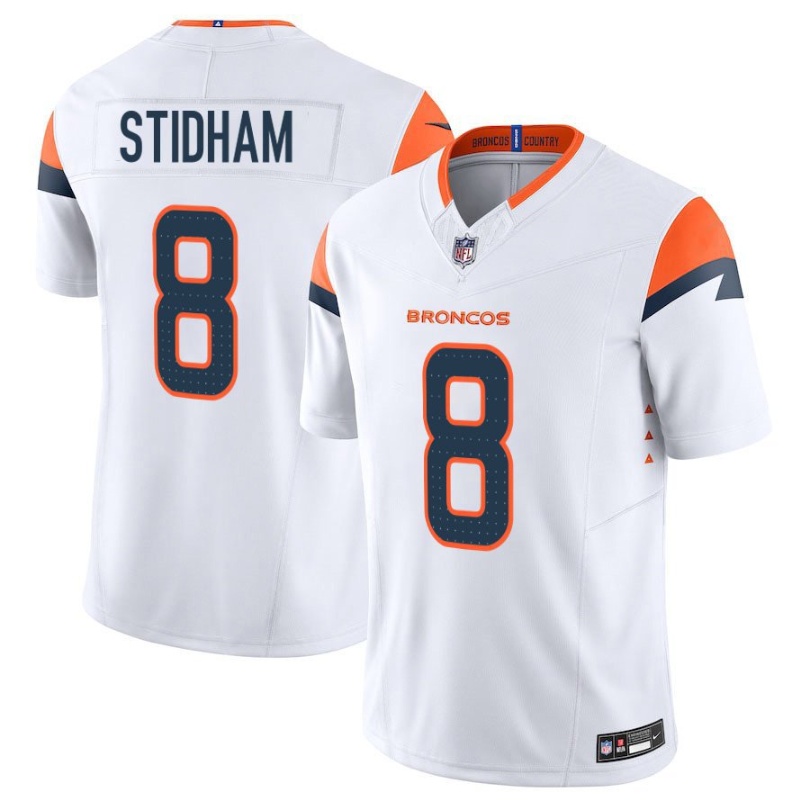 Denver Broncos #8 Jarrett Stidham White Limited Stitched Jersey