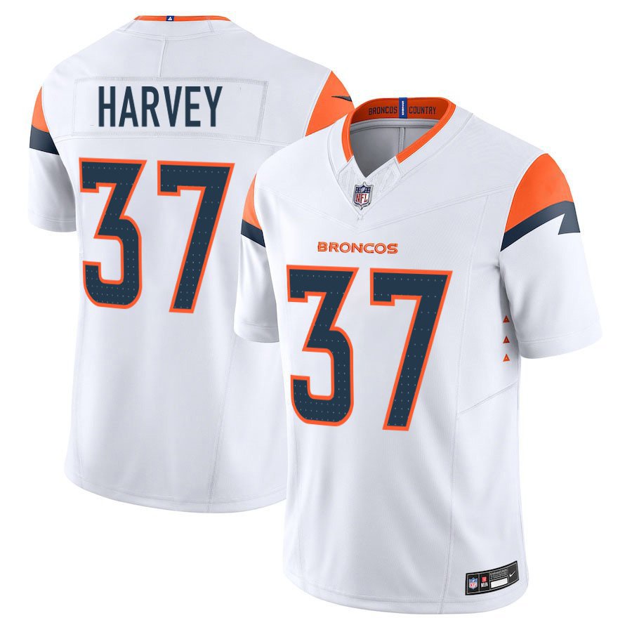 Denver Broncos #37 RJ Harvey White Limited Stitched Jersey