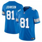 Detroit Lions #81 Calvin Johnson Royal Blue Limited Stitched Jersey