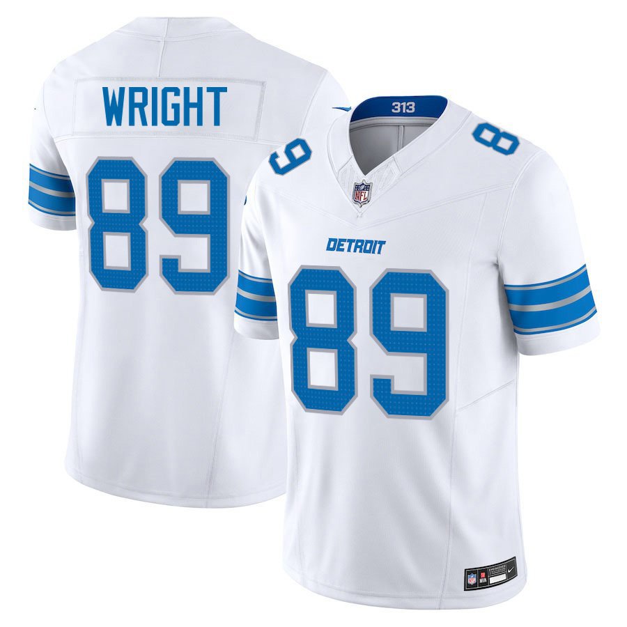 Detroit Lions #89 Brock Wright White Limited Stitched Jersey