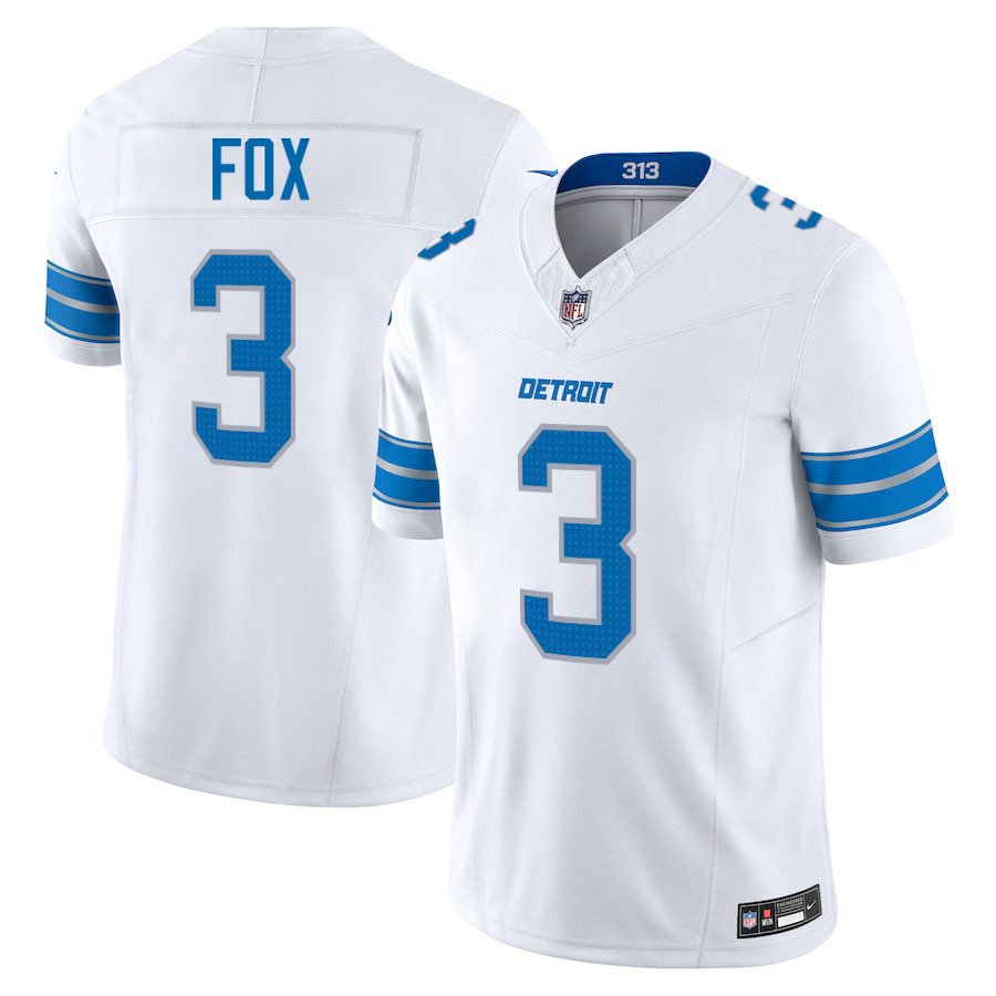Detroit Lions #3 Jack Fox White Limited Stitched Jersey