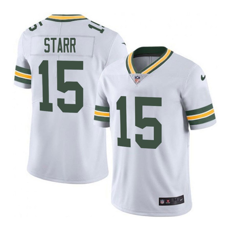 Green Bay Packers #15 Bart Starr White Limited Stitched Jersey