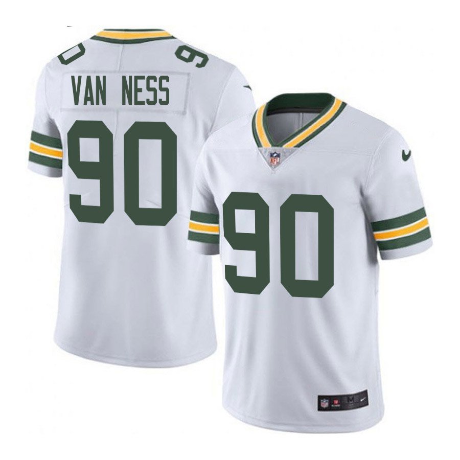 Green Bay Packers #90 Lukas Van Ness White Limited Stitched Jersey