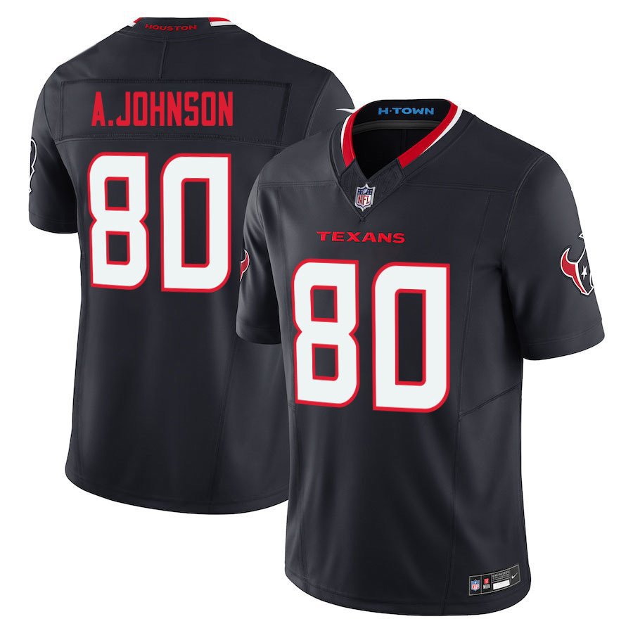Houston Texans #80 Andre Johnson Navy Limited Stitched Jersey