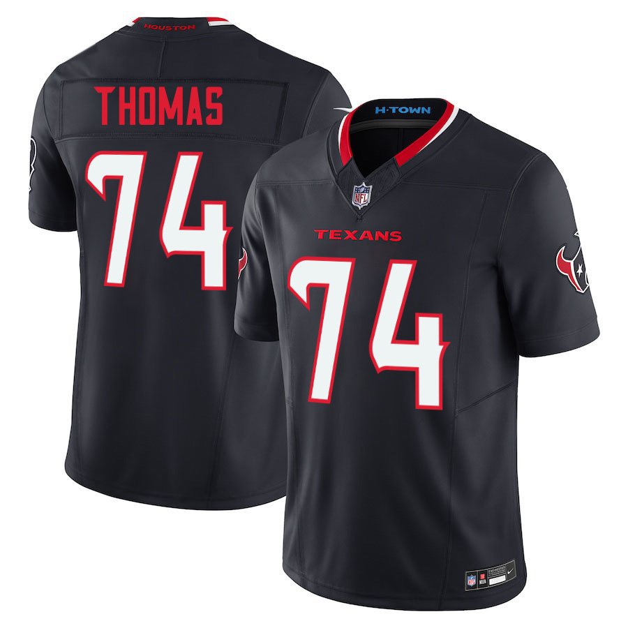 Houston Texans #74 Zach Thomas Navy Limited Stitched Jersey