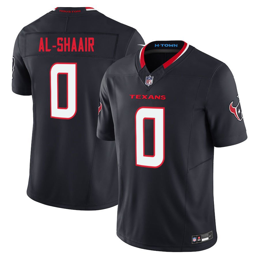 Houston Texans #0 Azeez Al-Shaair Navy Limited Stitched Jersey
