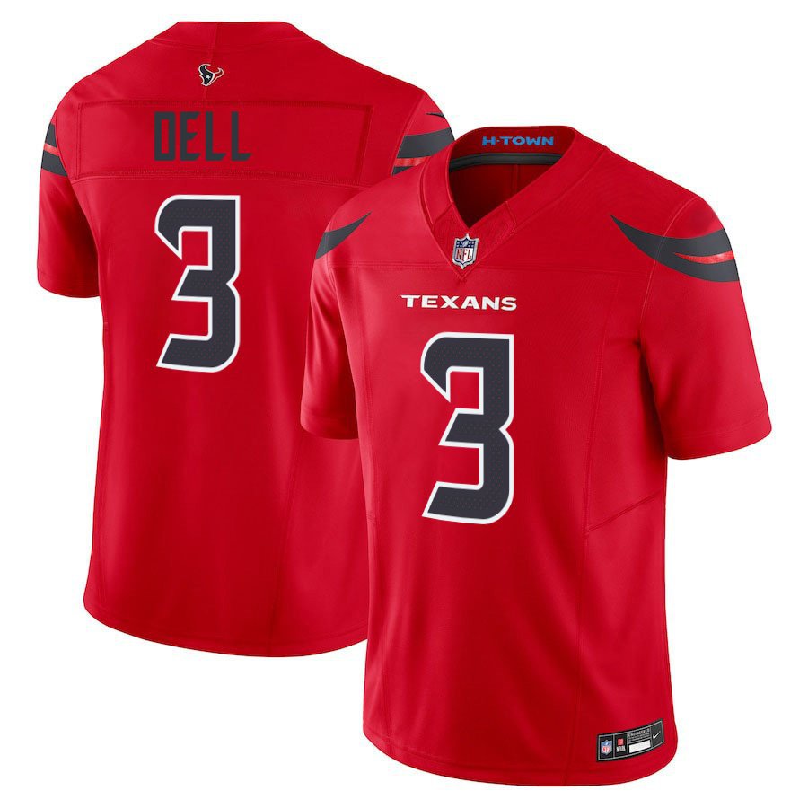 Houston Texans #3 Tank Dell Red Limited Stitched Jersey