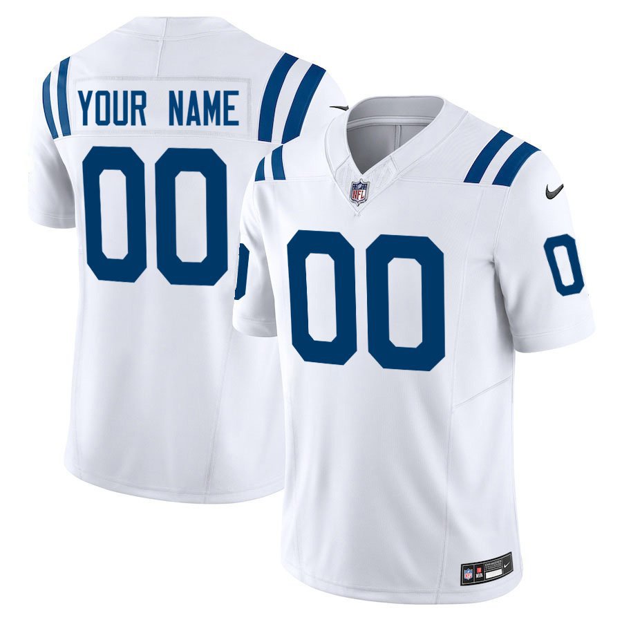 Indianapolis Colts #00 Custom Name And Number White Limited Stitched Jersey