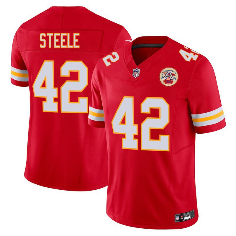 Kansas City Chiefs #42 Carson Steele Red Limited Stitched Jersey