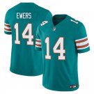 Miami Dolphins #14 Quinn Ewers Aqua Alternate Limited Stitched Jersey
