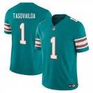 Miami Dolphins #1 Tua Tagovailoa Aqua Alternate Limited Stitched Jersey