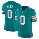 Miami Dolphins #0 Zach Wilson Aqua Alternate Limited Stitched Jersey