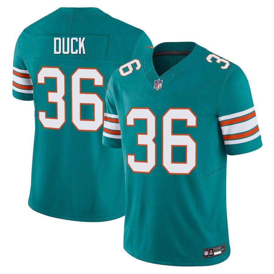 Miami Dolphins #36 Storm Duck Aqua Alternate Limited Stitched Jersey