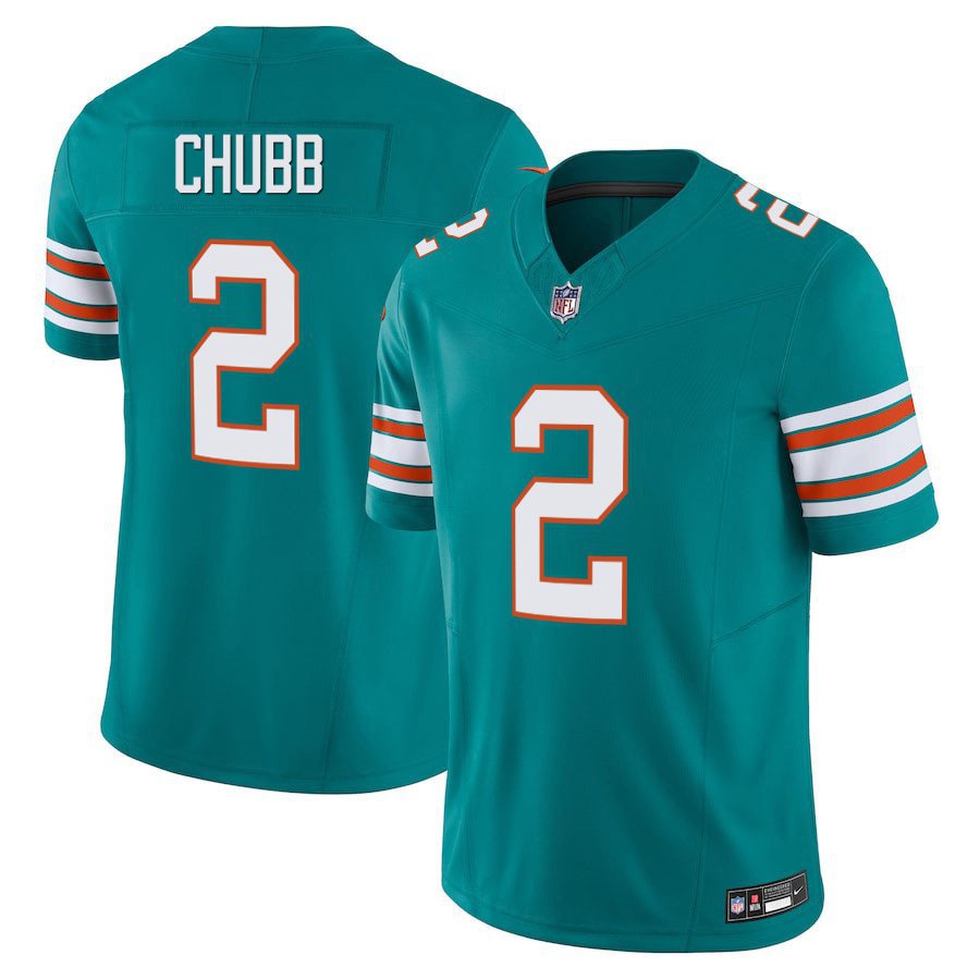Miami Dolphins #2 Bradley Chubb Aqua Alternate Limited Stitched Jersey