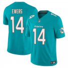 Miami Dolphins #14 Quinn Ewers Aqua Limited Stitched Jersey
